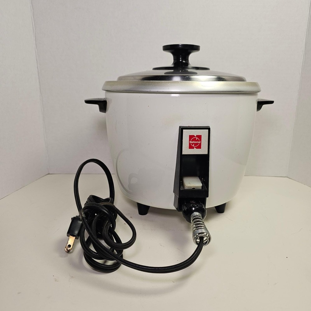 National Rice-O-Mat SR-10E Vintage Rice Cooker 1.0L 5 Cup White Made in Japan
